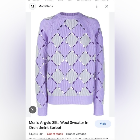 Purple/grey wool from VERSACE - Picture 3 of 6